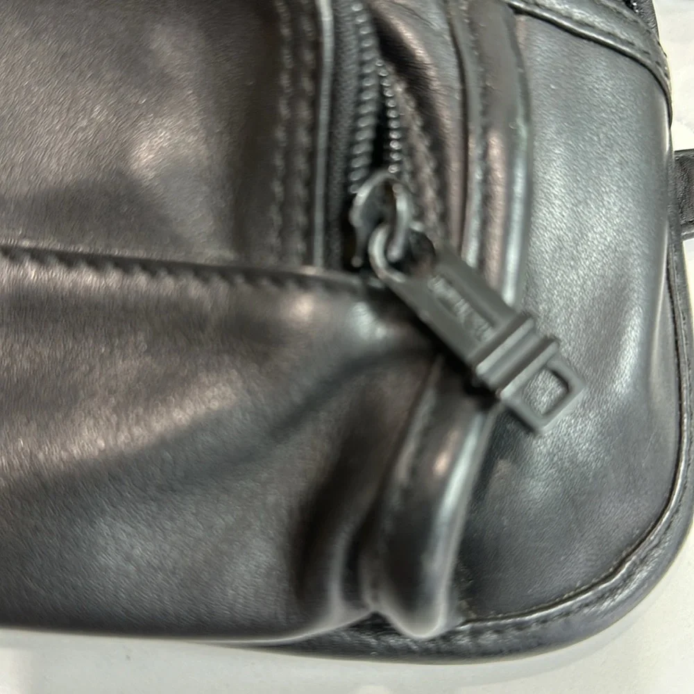 Tumi Black Leather Crossbody Belt Bag - Picture 3 of 8